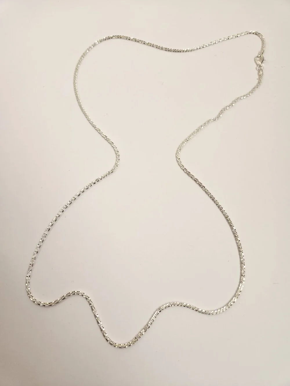 VTG NIB Italian Sterling Silver 925 Diamond-cut Criss Cross Chain Necklace 24